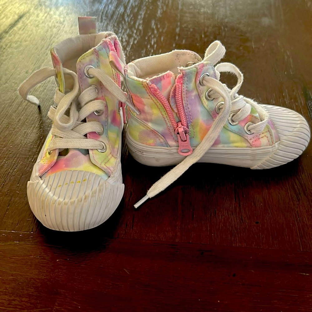 Cat & Jack tie-dye sneakers with side zipper